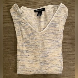 WHBM, XS, v-neck tee with attached tank.  Blues, creams, and beiges.